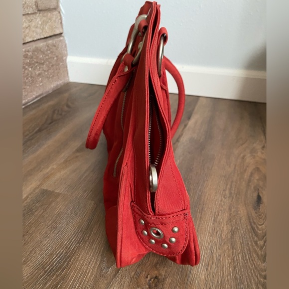 Baggallini Red Satchel with Silver Accents - Picture 3 of 8